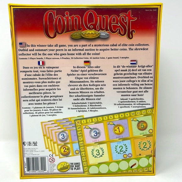 Coin Quest Strategy Interactive Bidding Board Game R&R Games Brand New! - Picture 2 of 3